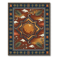 Celestial Terracotta Lunar Sun Earthy Meditation Rug