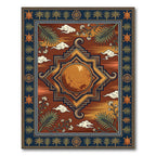 Celestial Terracotta Lunar Sun Earthy Meditation Rug