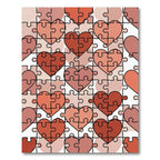 Interlocking Terracotta Heart Jigsaw Art Rug
