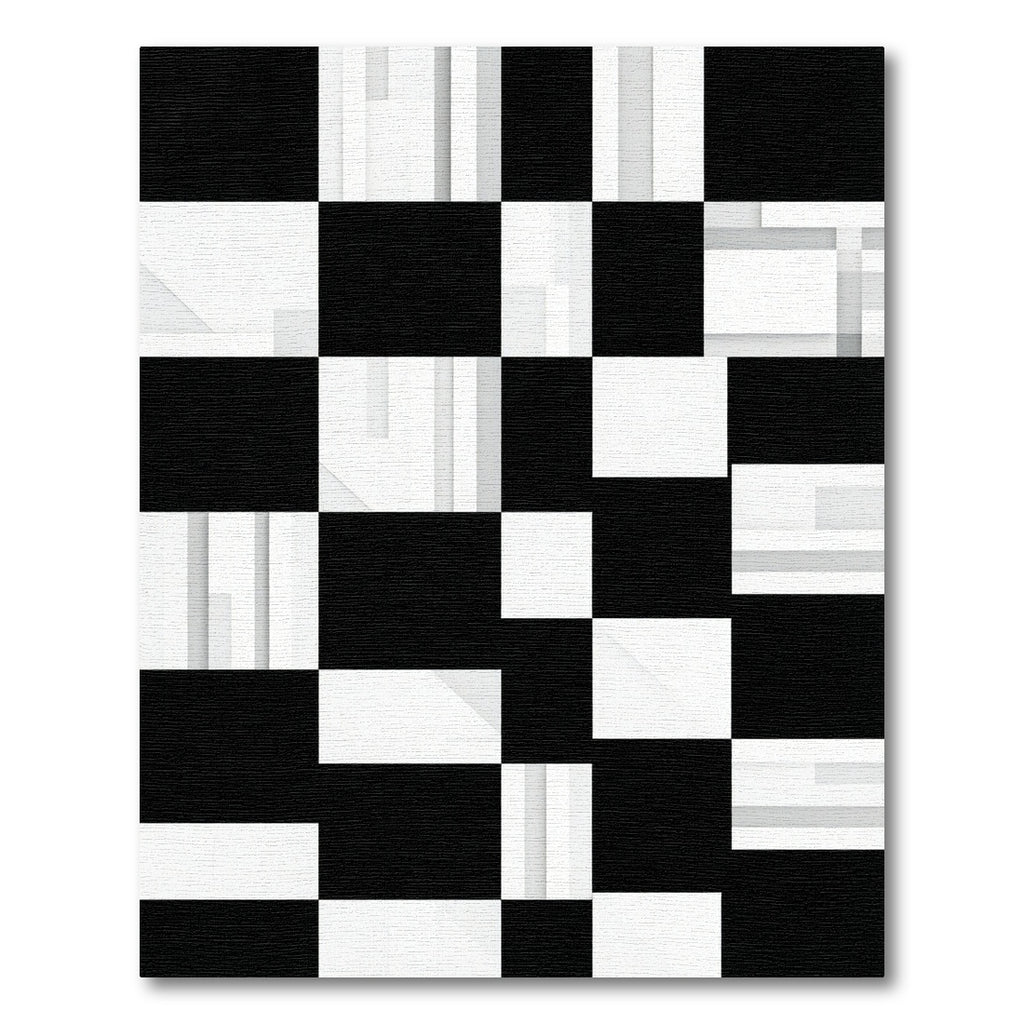 Monochromatic Geometric Checkered Abstract Rug