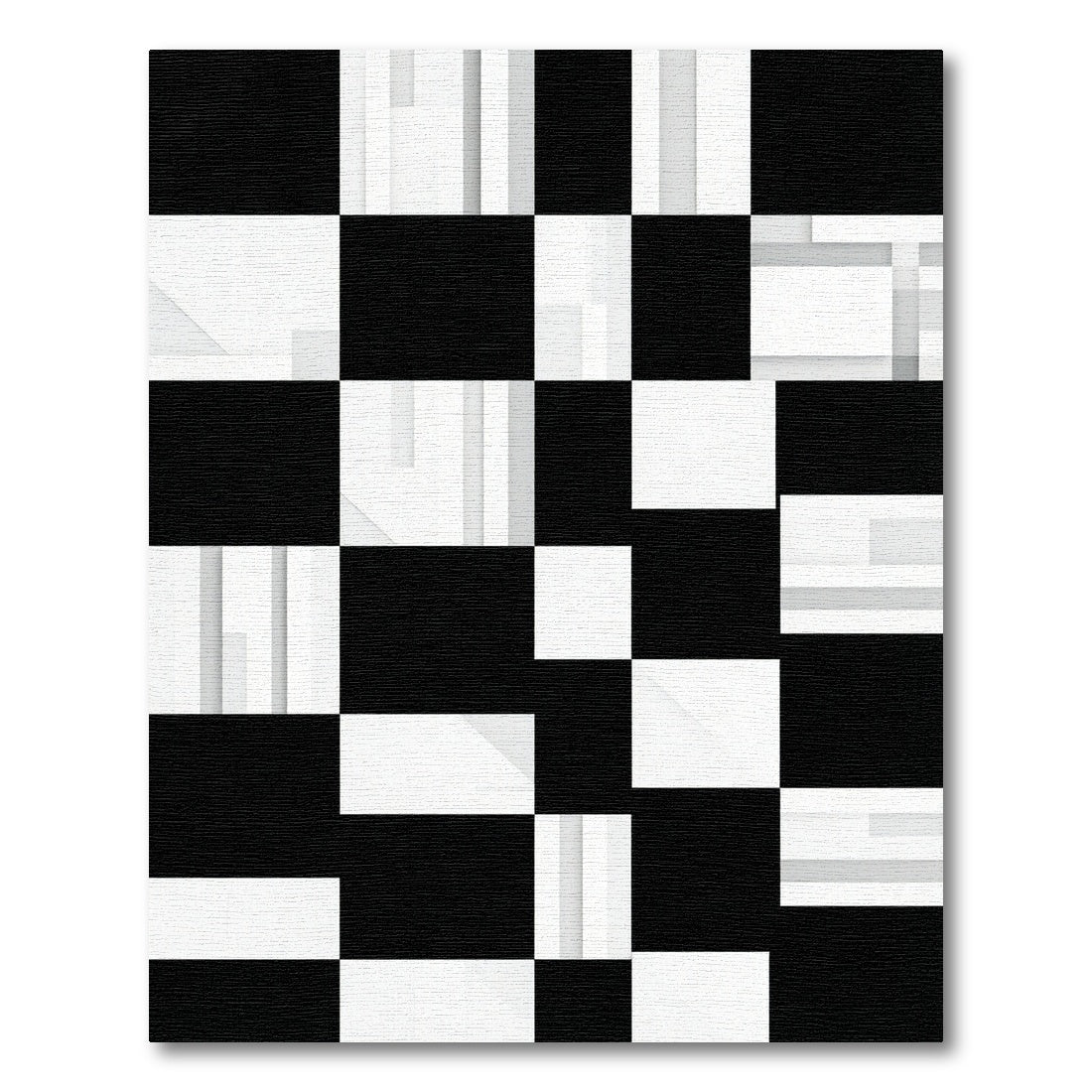 Monochromatic Geometric Checkered Abstract Rug