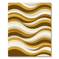 Modern Golden Brown Wavy Stripe Rug
