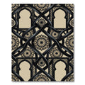 Elegant Black Arch Medallion Geometric Rug