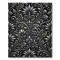 Ornate Black and Gold Acanthus Scroll Rug