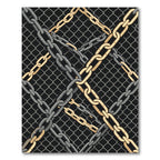 Gold and Silver Interlocking Industrial Chains Rug