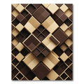 Geometric Espresso and Cream Layered Blocks Rug