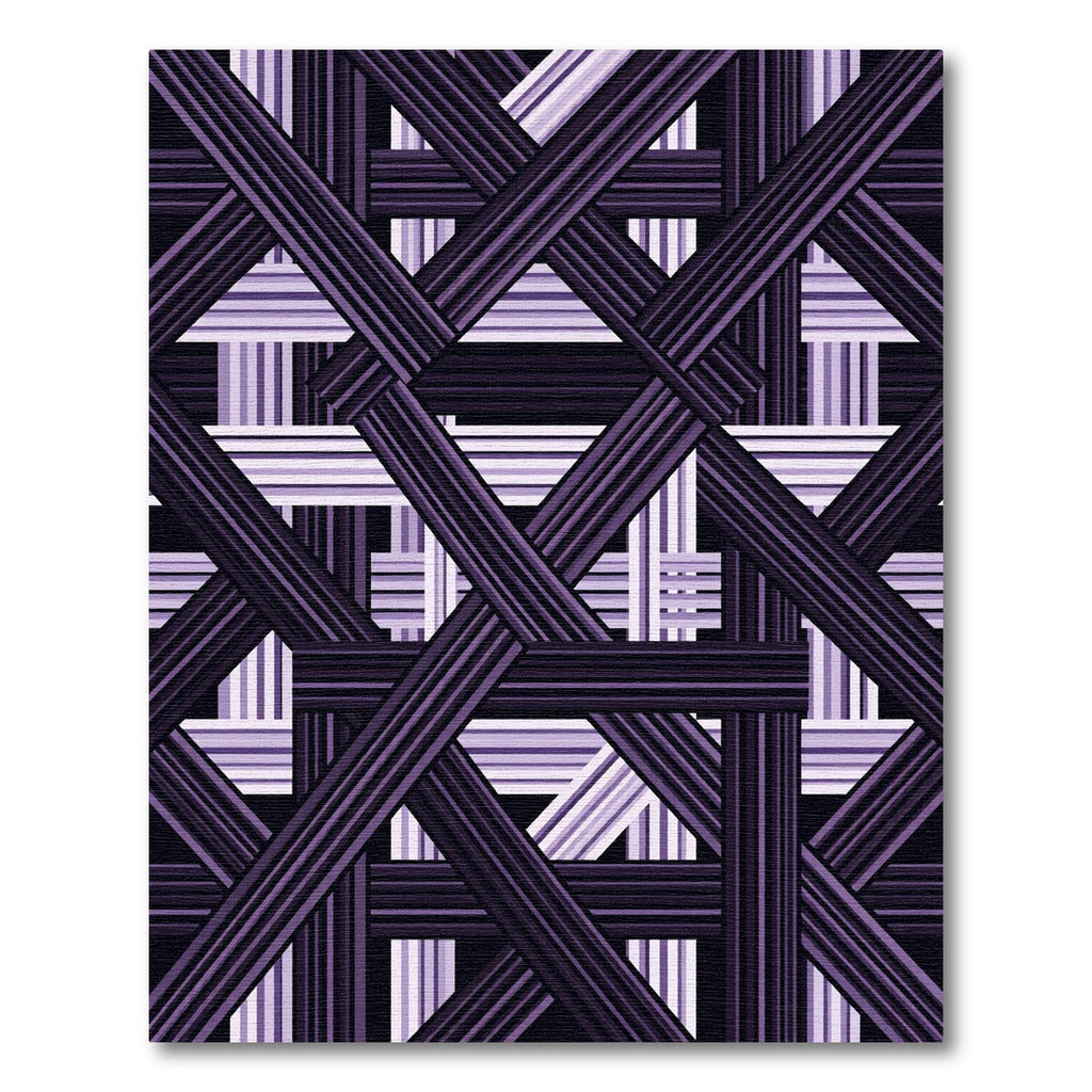 Woven Lavender Geometric Interlocking Bands Rug