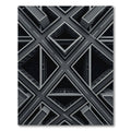 Monochrome Geometric Architectural Diamond Grid Rug