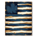 Distressed Navy and Gold American Flag Rug