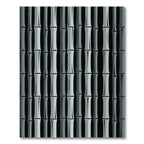Gray Bamboo Stalks Vertical Stacked Rug