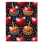 Festive Glazed Candy Apple Confetti Art Rug