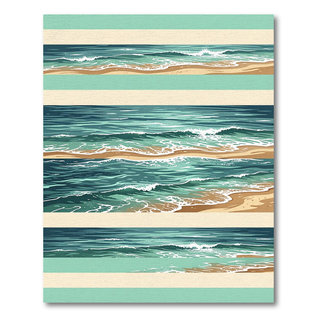 Turquoise Teal Ocean Wave Sand Bars Rug
