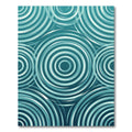 Teal Ripples Concentric Circles Rug