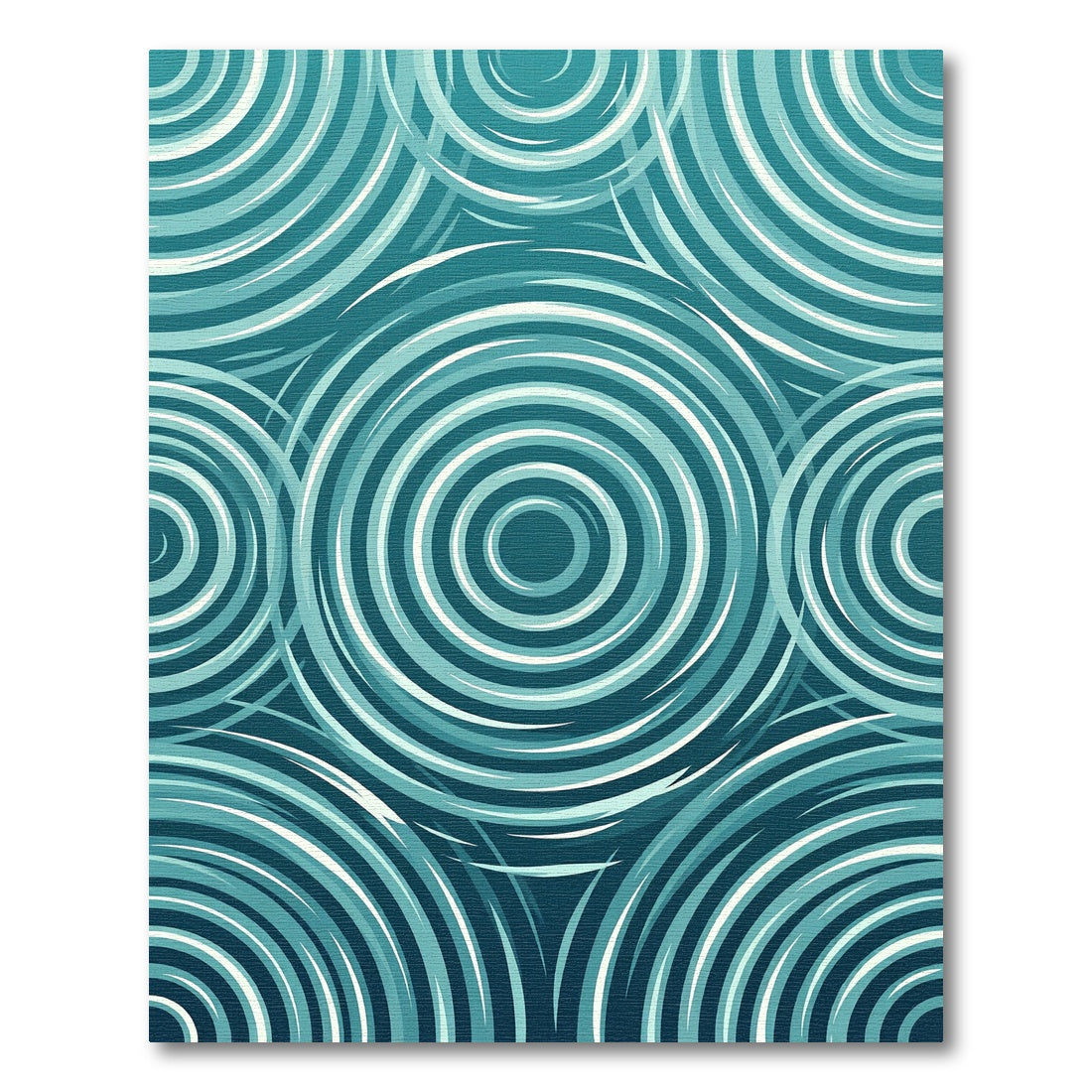 Teal Ripples Concentric Circles Rug