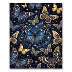 Celestial Golden Butterfly Starry Night Rug