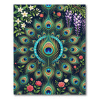 Peacock Feather Floral Medallion Rug