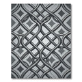 Metallic Silver Interlocking Geometric Links Rug