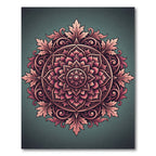 Ornate Blush Rose Floral Medallion Rug