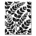 Monochromatic Black and White Botanical Foliage Rug
