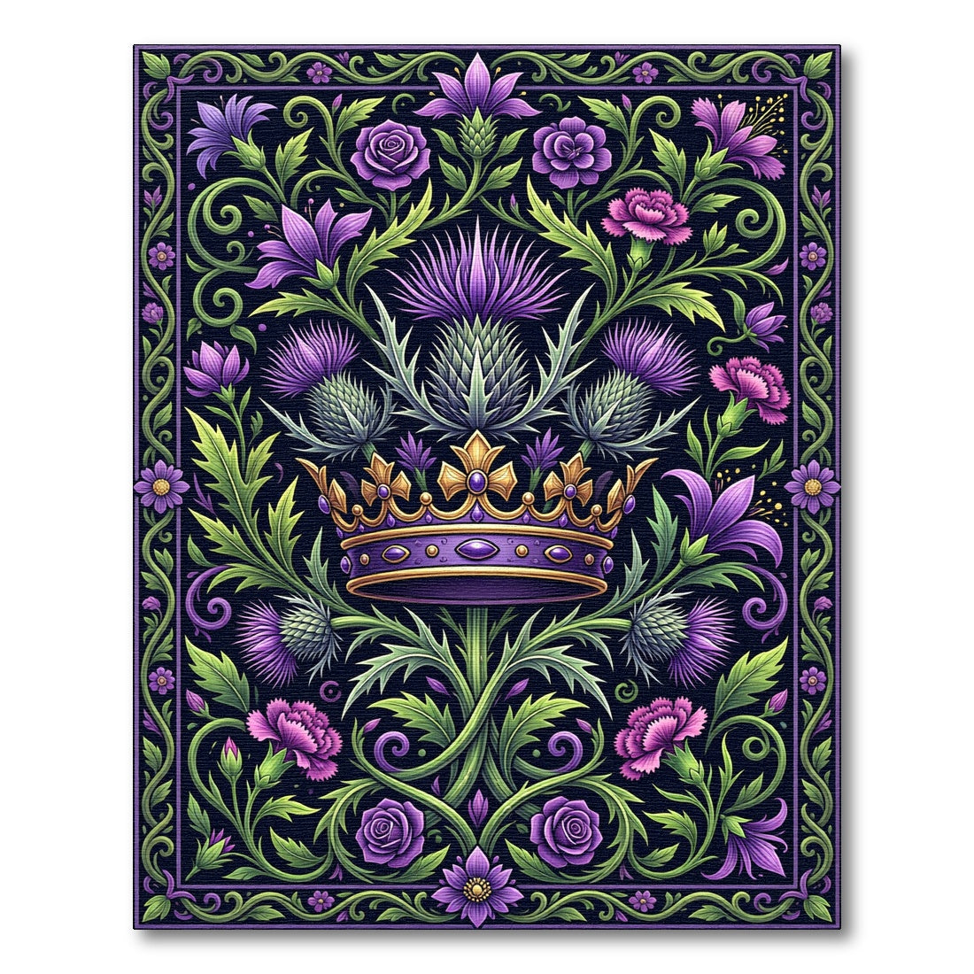 Royal Purple Crown Thistle Botanical Rug