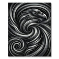 Monochrome Raven Swirl Artistic Rug