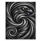Monochrome Raven Swirl Artistic Rug
