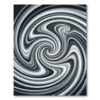 Monochrome Abstract Spiral Swirl Art Rug