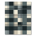 Modern Charcoal and Sand Plaid Composition Rug