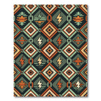 Geometric Southwestern Lightning Bolt Iron Chain Rug
