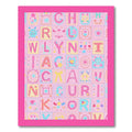 Whimsical Alphabet Blocks Pastel Pink Rug