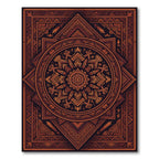 Earthy Orange Geometric Tribal Mandala Rug