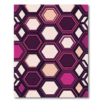 Vibrant Fuchsia Geometric Honeycomb Rug