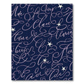 Navy Pink Script Star Repeating Layout Rug