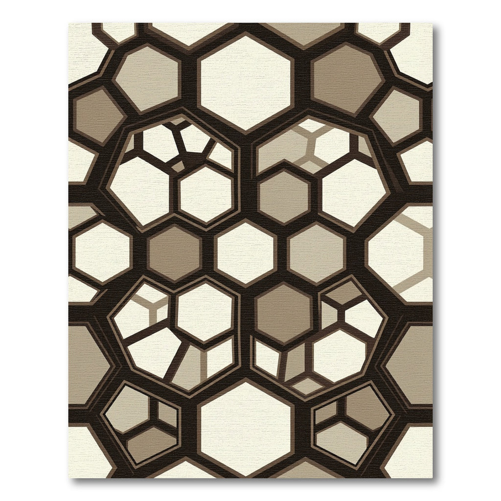Geometric Hexagonal Honeycomb Perspective Rug