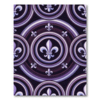 Royal Purple Fleur-de-lis Circular Medallion Rug