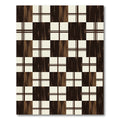 Modern Dark Brown Cream Plaid Rug