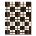 Modern Dark Brown Cream Plaid Rug