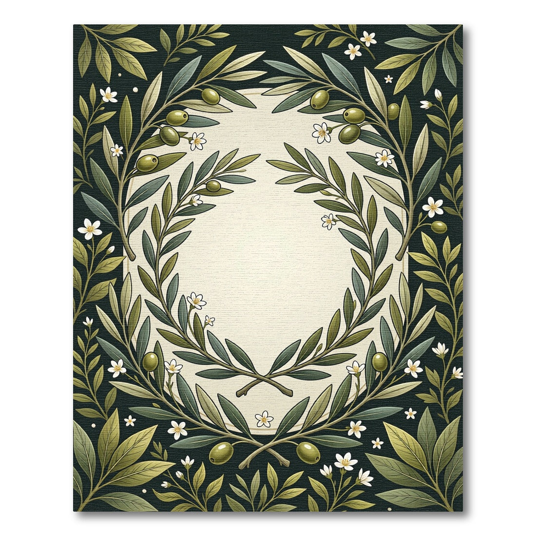 Olive Branch Laurel Wreath Rug
