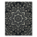 Elegant Charcoal Floral Medallion Rug