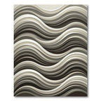 Modern Sculptural Monochrome Flowing Wave Rug