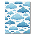 Playful Blue Floating Cloud Sky Rug