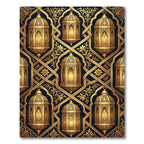 Golden Lantern Ornate Floral Lattice Rug