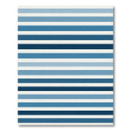 Coastal Blue Horizontal Striped Rug