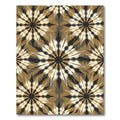 Earthy Ochre Starburst Abstract Medallion Rug