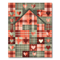 Rustic Red Plaid Heart House Rug
