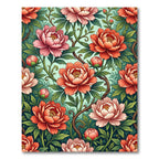 Coral Pink Peonies Garden Bloom Rug