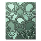 Art Deco Sage Geometric Arch Fan Rug
