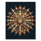 Celestial Sun Terracotta Desert Wheel Rug