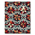 Rich Poinsettia Holly Nordic Stripe Rug