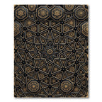 Intricate Gold Black Starburst Geometric Rug
